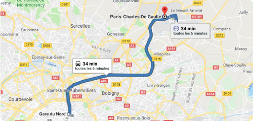 Charles de Gaulle airport map